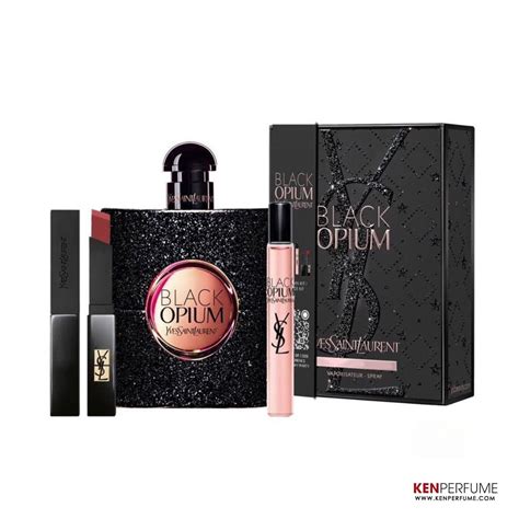 Set nước hoa nữ YSL Black Opium mini và Son 